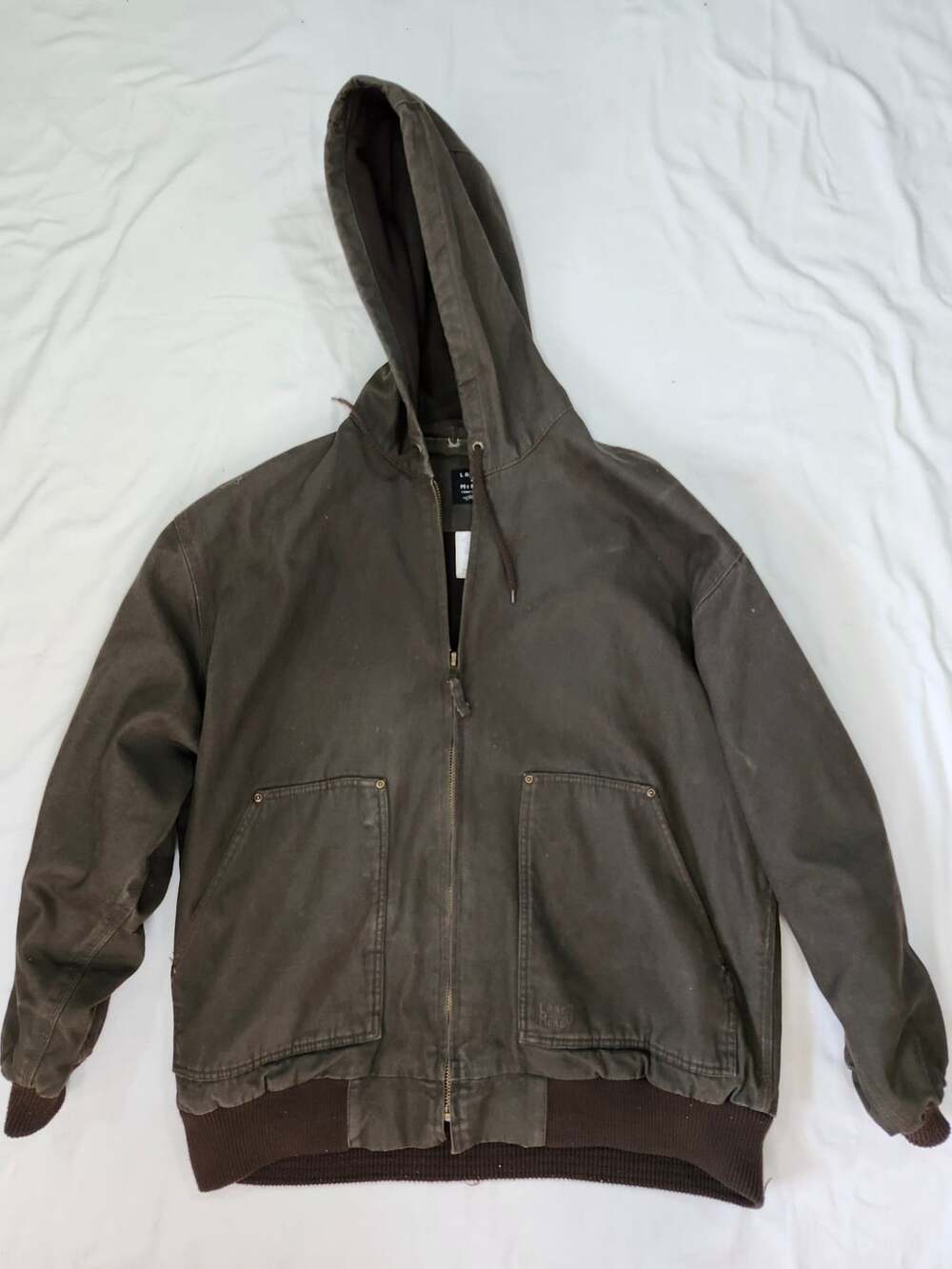 Lakin McKey Hooded Jacket Size 2XLR Brown Canvas Cotton Workwear